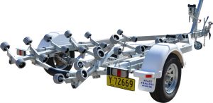 Single Axle Braked Multi Roller Boat Trailer-396