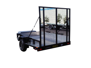 Black plant trailer with ramp